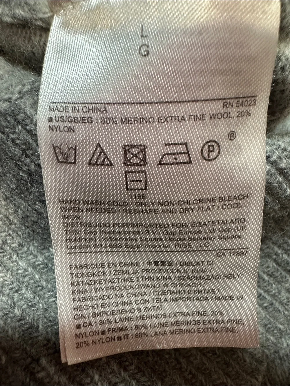 Banana Republic Gray Striped Merino Wool Blend Sweater Size Large Lightweigt